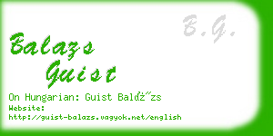 balazs guist business card